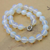 10mm Mexican Opal Moonstone Faceted Round Beads Necklace for Girls