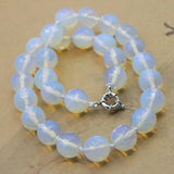 10mm Mexican Opal Moonstone Faceted Round Beads Necklace for Girls