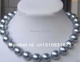 Gray Pearl Shell South Sea Necklace 12mm Charm Gift