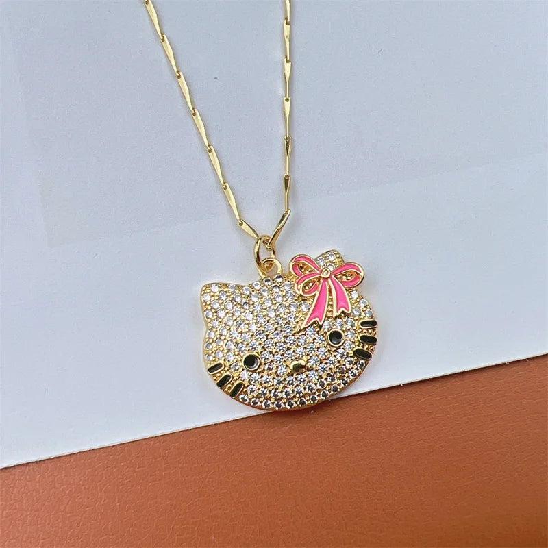 Hellokitty Necklace Female Sense Light Clavicle Chain Ornaments Pendant