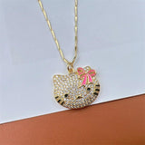 Hellokitty Necklace Female Sense Light Clavicle Chain Ornaments Pendant