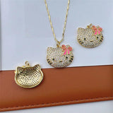 Hellokitty Necklace Female Sense Light Clavicle Chain Ornaments Pendant