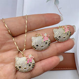 Hellokitty Necklace Female Sense Light Clavicle Chain Ornaments Pendant