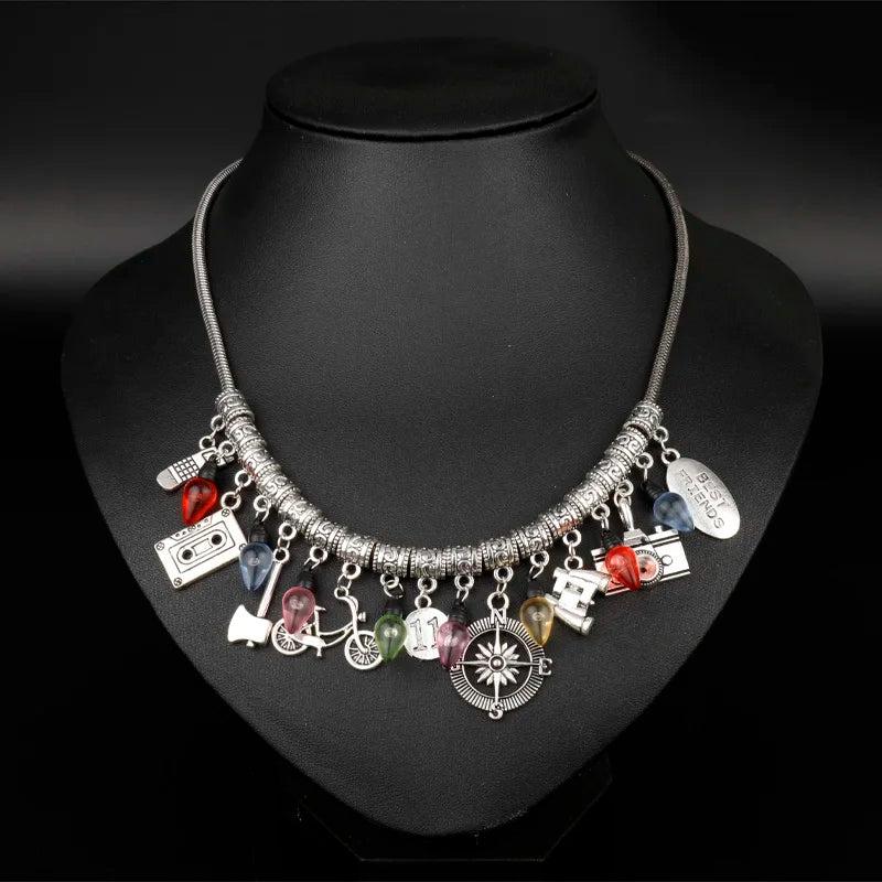 Stranger Christmas Lights Charm Necklace - Lobster Clasp Bulb Pendant