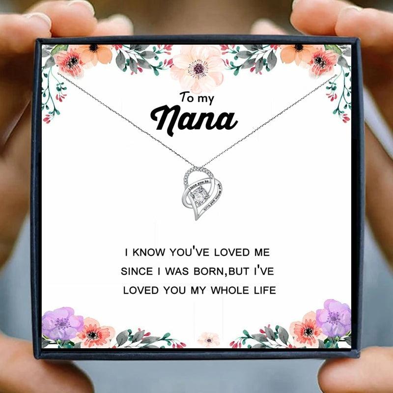 Heart Pendant Necklace Grandma Gift for Christmas
