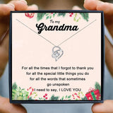 Heart Pendant Necklace Grandma Gift for Christmas