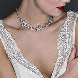 Bridal Crystal Back Necklace Wedding Jewelry Statement Collar Choker