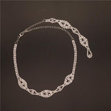 Bridal Crystal Back Necklace Wedding Jewelry Statement Collar Choker
