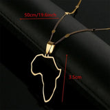 Stainless Steel African Map Pendant Necklace Christmas Jewelry