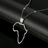 Stainless Steel African Map Pendant Necklace Christmas Jewelry
