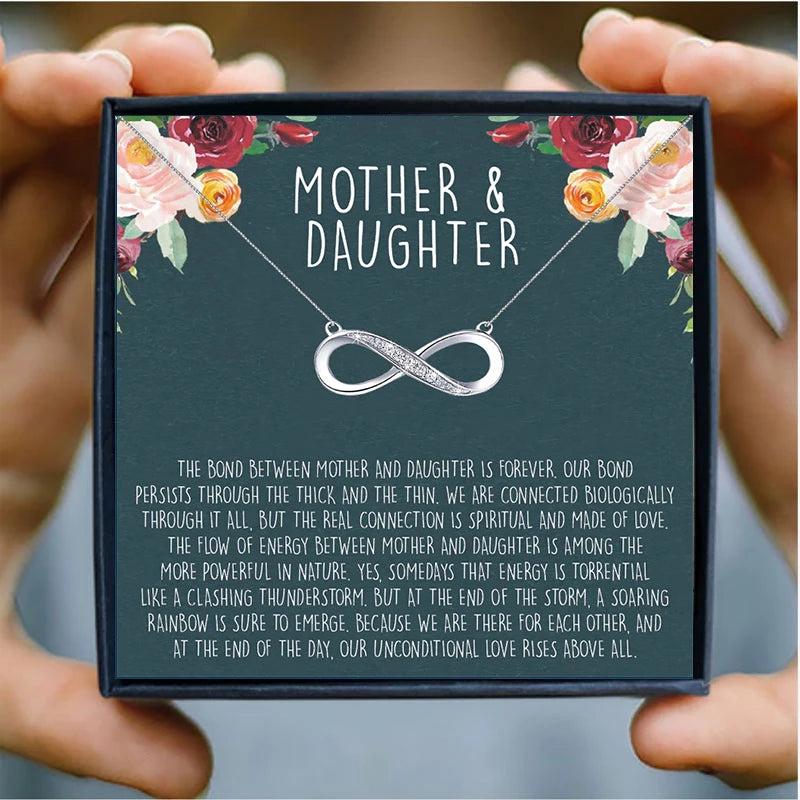 Mother Daughter Infinity Necklace Love Pendant Chain Necklaces Wedding Jewelry