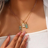 18K Plated Zodiac Sign Necklace Tarot Card Pendant Women Christmas Gift
