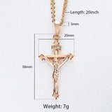 Thin Cross Crucifix Jesus Pendant Necklace 585 Rose Jewelry Christmas
