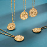 Stainless Steel Zodiac Pendant Necklace Clavicle Chain