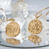 Stainless Steel Zodiac Pendant Necklace Clavicle Chain