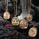 Stainless Steel Zodiac Pendant Necklace Clavicle Chain