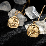 Stainless Steel Zodiac Pendant Necklace Clavicle Chain