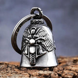 Stainless Steel Biker Bell Pendant Charm Necklace for Men