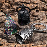Stainless Steel Biker Bell Pendant Charm Necklace for Men