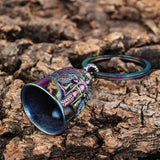 Stainless Steel Biker Bell Pendant Charm Necklace for Men
