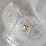 Women Choker Clavicle Chain Stainless Steel Heart Pendant Charm Necklace