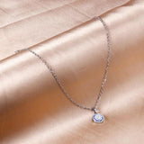 35cm+5cm Round CZ Pendant Necklace Silver Cuban Link Chains Christmas