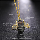 Crystal Insect Pendant Necklace for Women Girls