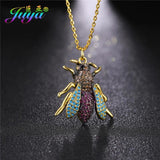 Crystal Insect Pendant Necklace for Women Girls