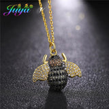 Crystal Insect Pendant Necklace for Women Girls