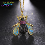 Crystal Insect Pendant Necklace for Women Girls