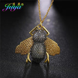 Crystal Insect Pendant Necklace for Women Girls