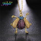 Crystal Insect Pendant Necklace for Women Girls