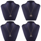 Crystal Insect Pendant Necklace for Women Girls