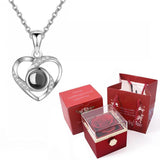 Projection Necklace 100 Languages I Love You Heart Pendant