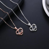 Projection Necklace 100 Languages I Love You Heart Pendant