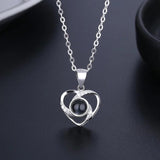 Projection Necklace 100 Languages I Love You Heart Pendant