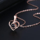 Projection Necklace 100 Languages I Love You Heart Pendant