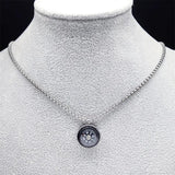 Compass Pendant Necklace Silver Christmas Jewelry