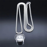 Compass Pendant Necklace Silver Christmas Jewelry