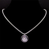 Compass Pendant Necklace Silver Christmas Jewelry