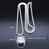 Compass Pendant Necklace Silver Christmas Jewelry