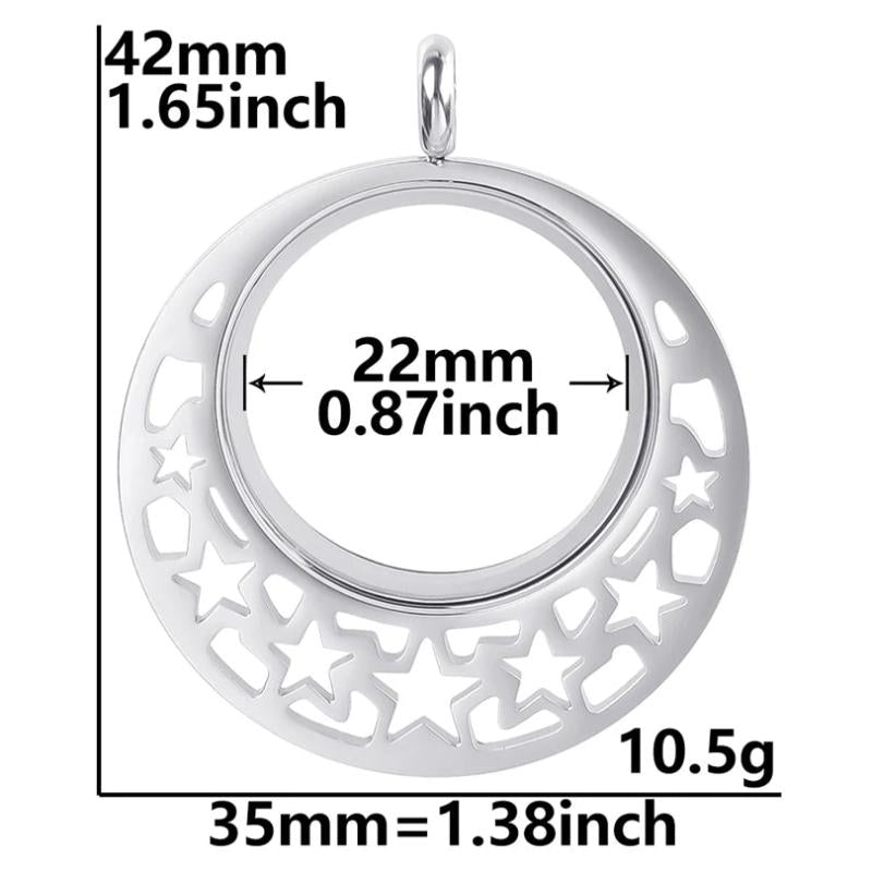 2PCS Christmas Snowflake Glass Living Memory Locket Pendant