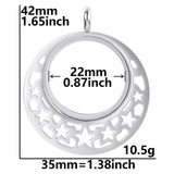 2PCS Christmas Snowflake Glass Living Memory Locket Pendant