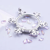 2PCS Christmas Snowflake Glass Living Memory Locket Pendant