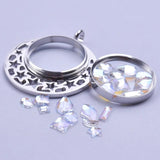 2PCS Christmas Snowflake Glass Living Memory Locket Pendant