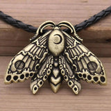 Moths Necklace Butterfly Pendant Moon Rune Women Necklace