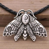 Moths Necklace Butterfly Pendant Moon Rune Women Necklace