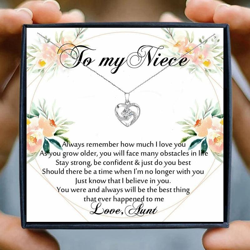 Niece Crystal Pendant Necklace - Aunt Uncle Gift