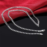 925 Silver Necklace Solid Chain Lobster Clasp Men Women Jewelry
