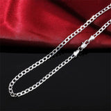925 Silver Necklace Solid Chain Lobster Clasp Men Women Jewelry